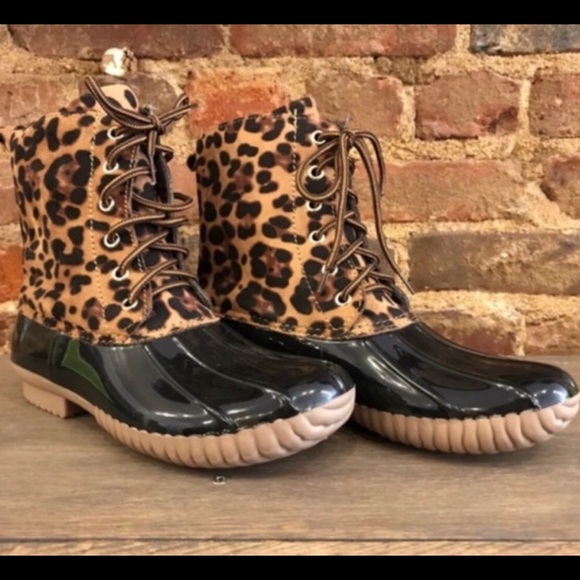 Yoki Shoes - LAST PAIR 🦆Leopard Print Duck Boots☔️PRICE FIRM